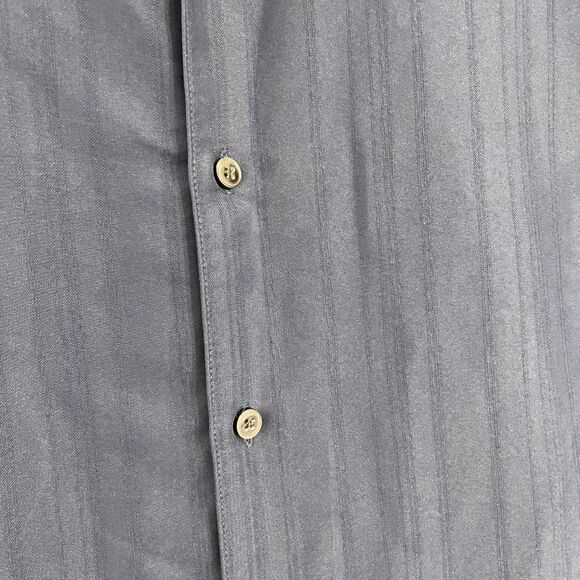 Axist Shirt Men L Navy Casual‎ Silk Touch Casual Short Sleeve Button Down - Picture 2 of 8